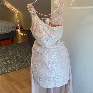 light pink high low dress